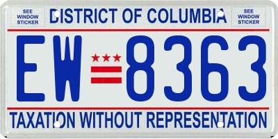 DC license plate EW8363