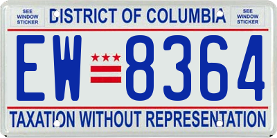 DC license plate EW8364