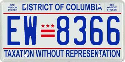 DC license plate EW8366