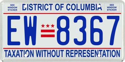 DC license plate EW8367