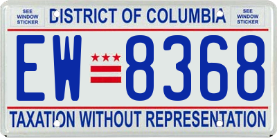 DC license plate EW8368