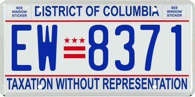 DC license plate EW8371
