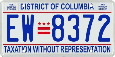 DC license plate EW8372