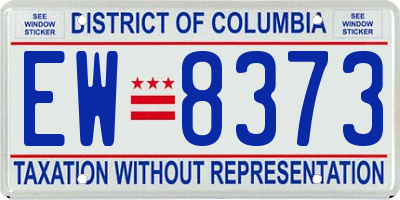 DC license plate EW8373