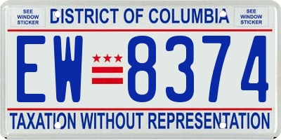 DC license plate EW8374