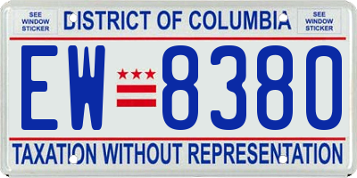 DC license plate EW8380