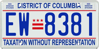DC license plate EW8381