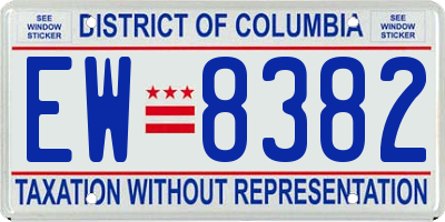 DC license plate EW8382