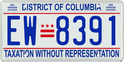 DC license plate EW8391