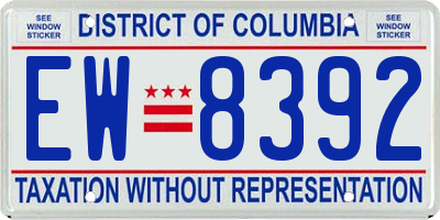 DC license plate EW8392