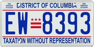 DC license plate EW8393