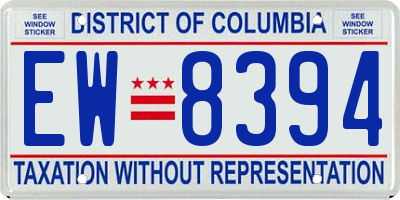 DC license plate EW8394