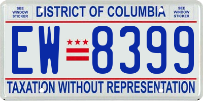 DC license plate EW8399