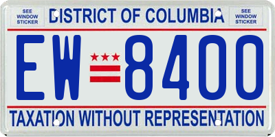 DC license plate EW8400