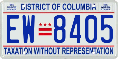 DC license plate EW8405