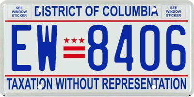 DC license plate EW8406