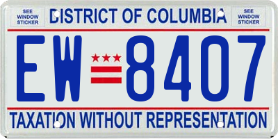DC license plate EW8407