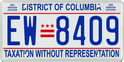 DC license plate EW8409