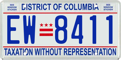 DC license plate EW8411