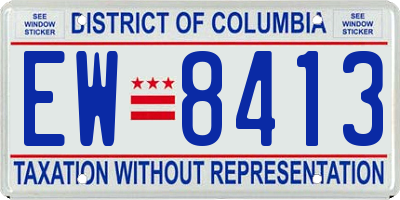 DC license plate EW8413