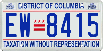 DC license plate EW8415