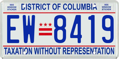 DC license plate EW8419