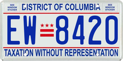 DC license plate EW8420
