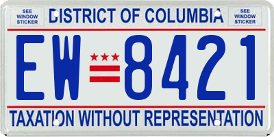 DC license plate EW8421