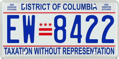 DC license plate EW8422
