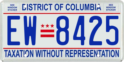 DC license plate EW8425