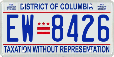 DC license plate EW8426