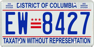 DC license plate EW8427