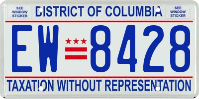 DC license plate EW8428