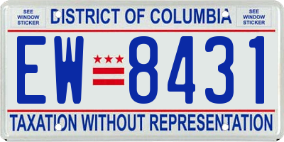 DC license plate EW8431