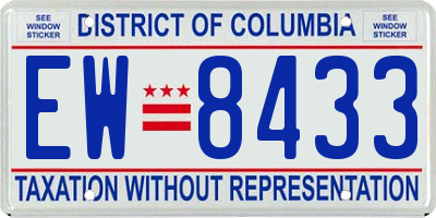 DC license plate EW8433