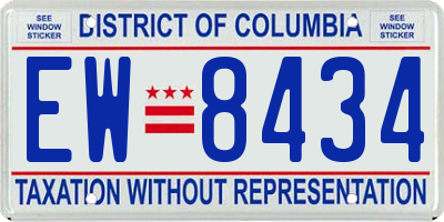 DC license plate EW8434