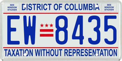 DC license plate EW8435