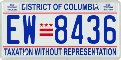 DC license plate EW8436