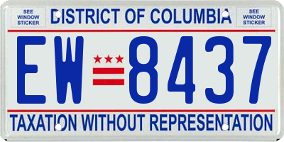 DC license plate EW8437