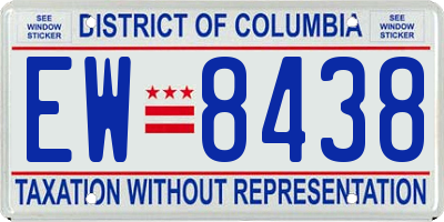 DC license plate EW8438