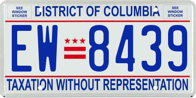 DC license plate EW8439