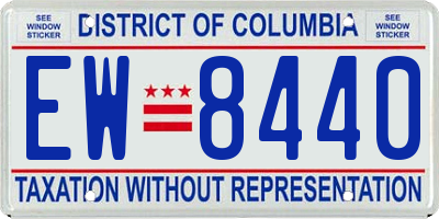 DC license plate EW8440