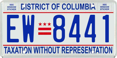 DC license plate EW8441