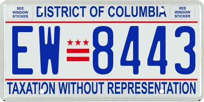DC license plate EW8443