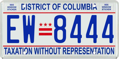 DC license plate EW8444
