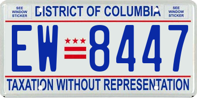DC license plate EW8447