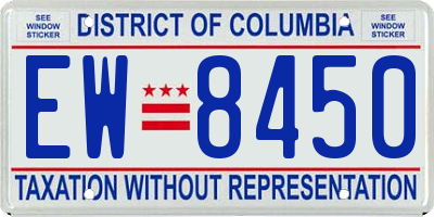 DC license plate EW8450