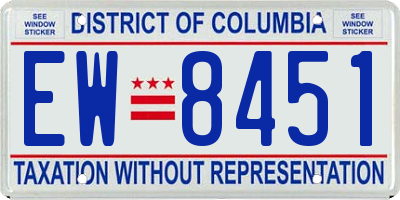 DC license plate EW8451