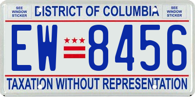 DC license plate EW8456