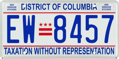 DC license plate EW8457